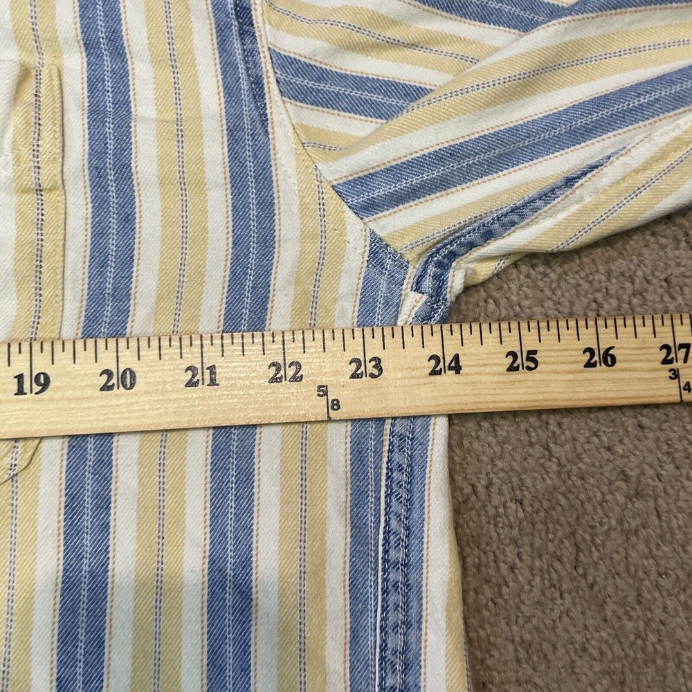 Vintage LL Bean Shirt Mens Large Tall Blue Yellow Button Up Shirt Cotton Outdoor - Picture 5 of 9